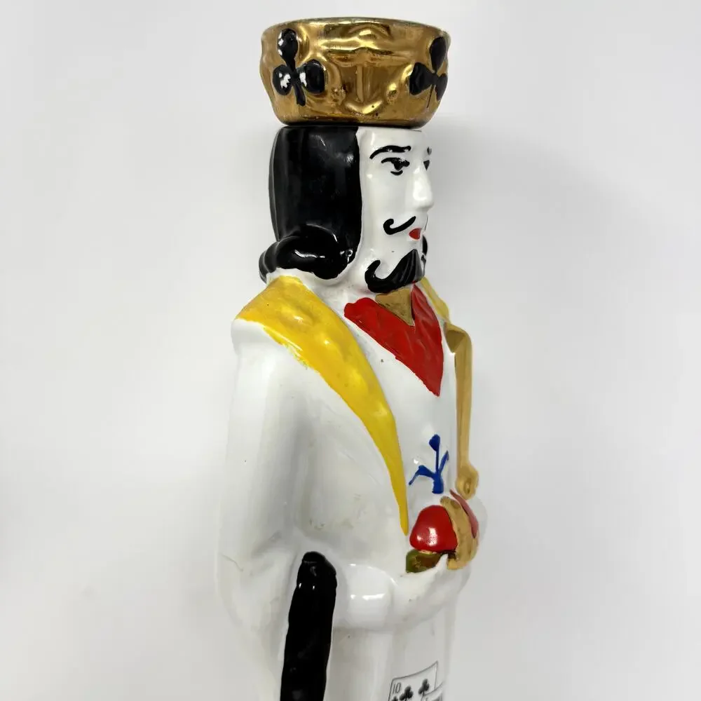 Vintage Ezra Brooks King of Clubs Decanter U.S. Navy Mess Poker Barware